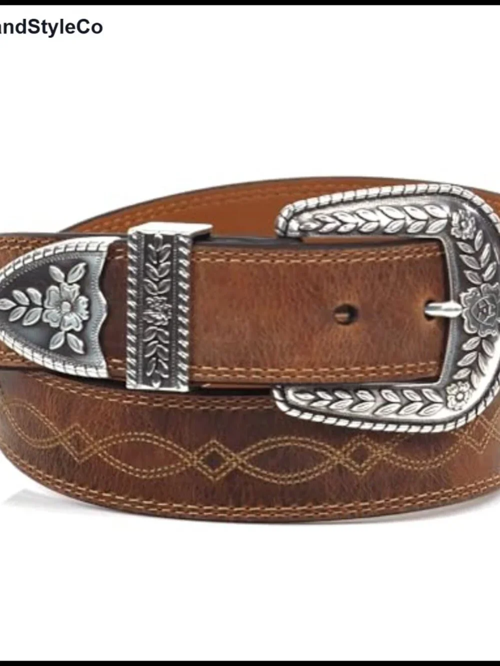 Women's Full-Grain Leather Tapered Belt with Removable Buckle